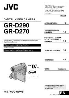 JVC GR D 290 manual. Camera Instructions.